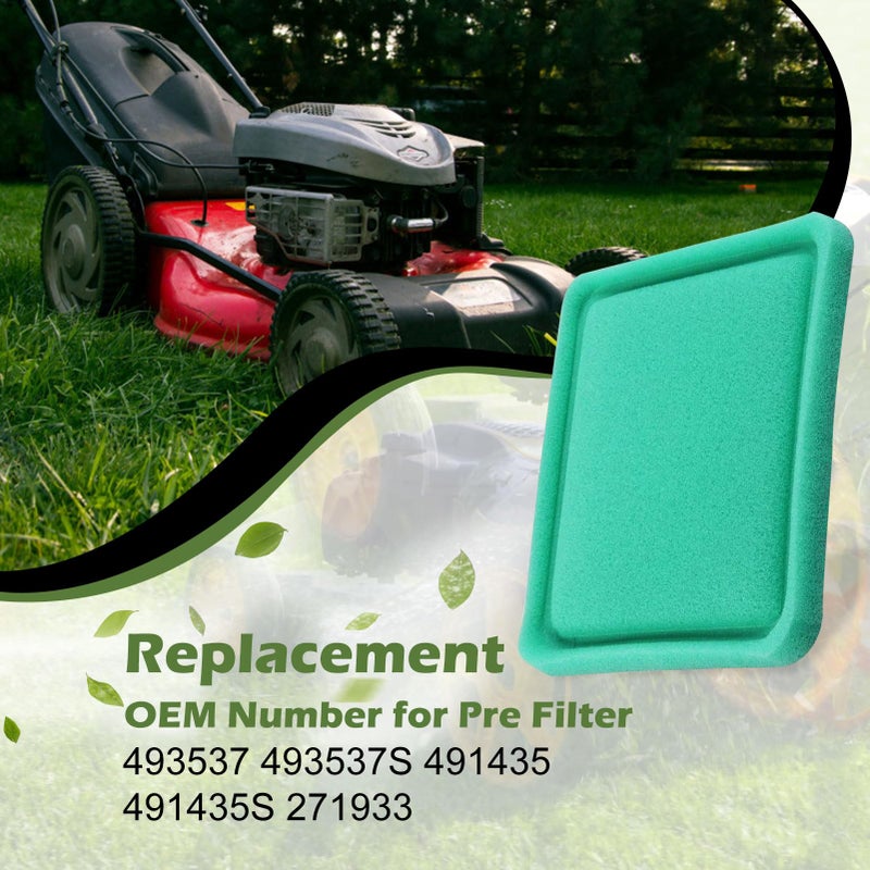LOCOPOW 493537 493537S Pre Filter for Briggs & Stratton 491435 491435S 493537 271933 112200 12A800-12T899 128700-129799 and 92200 series Lawn Mower(4 Packs) - Image 2